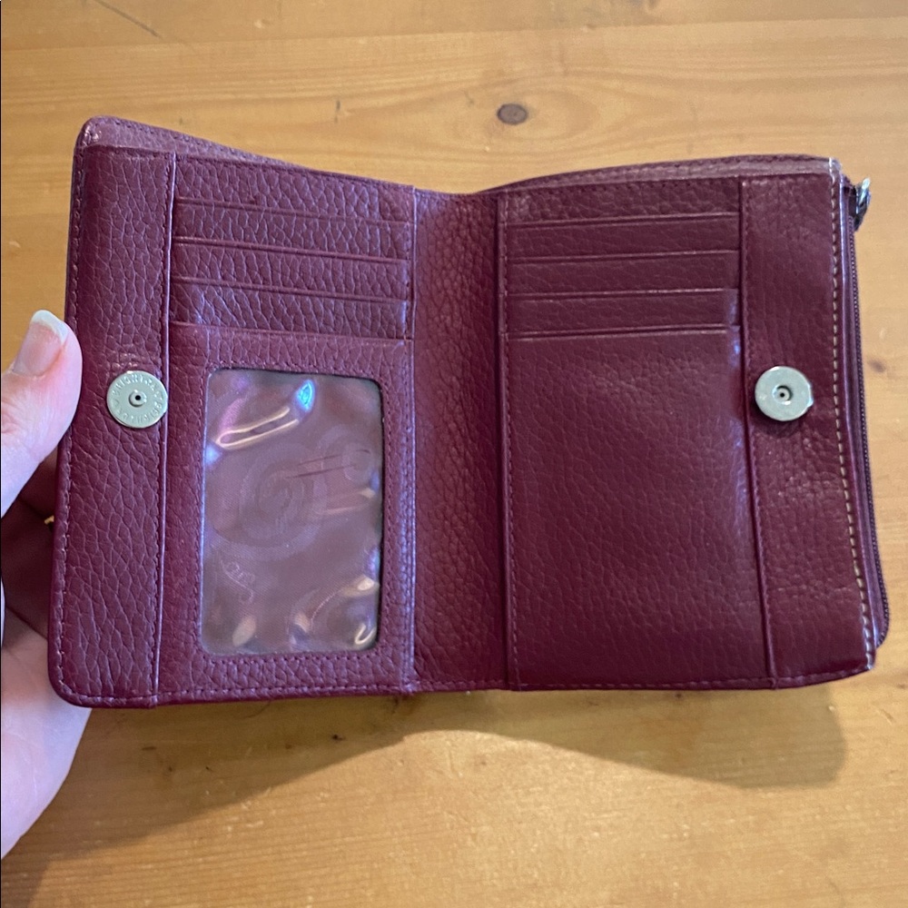 Brighton Burgundy Leather Women's Wallet With Buckle - Picture 5 of 10